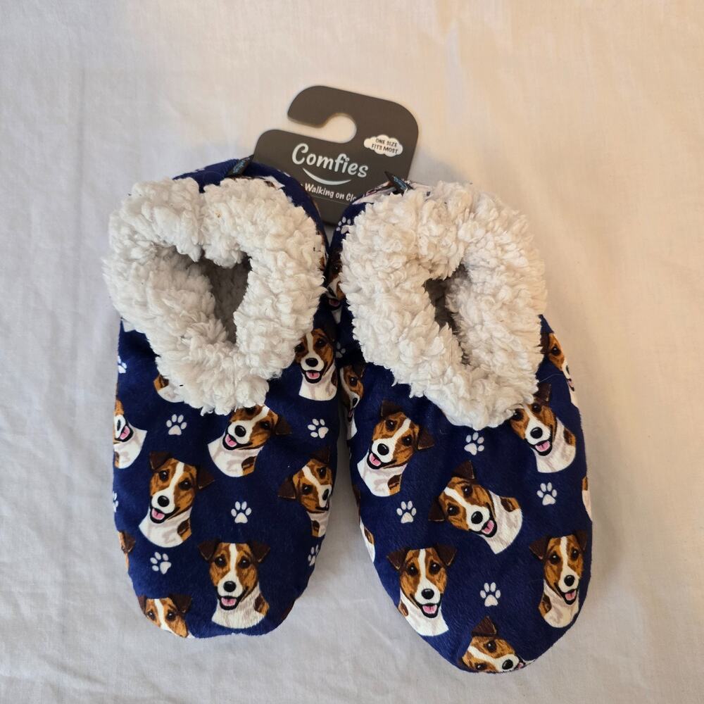 Comfies Jack Russel Terrier Slippers Women's One Size Fits Most NWT